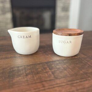 🔥LAST ONE🔥 Hearth & Hand Cream and Sugar Stoneware Cellar Set - NEW